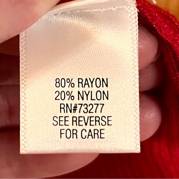 Dana Buchman Red Open Front Cardigan Sweater SZ XL Minimalist Modern Casual Cozy - Picture 4 of 11